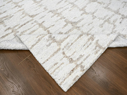 Modern / Contemporary hand-knotted wool rug in Ivory, 9'10" x 13'10" — SKU O010292 (view 6)