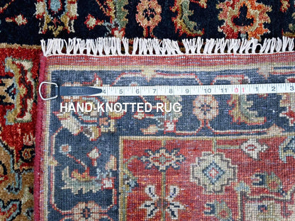 Heriz hand-knotted wool runner in Red & Navy Blue, 2'7" x 8'2" — SKU O010295 (view 8)