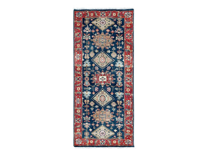 Blue 2'7" x 5'11" Heriz Hand knotted Wool Rug - Sku: O010300