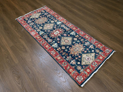 Blue 2'7" x 5'11" Heriz Hand knotted Wool Rug - Sku: O010300