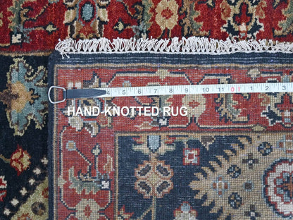 Blue 2'7" x 5'11" Heriz Hand knotted Wool Rug - Sku: O010300