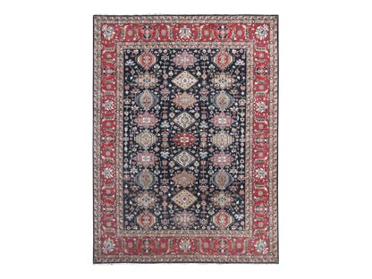 Blue 10'1" x 13'10" Heriz Hand knotted Wool Rug - Sku: O010303