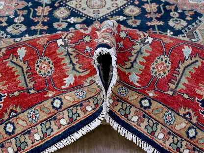 Blue 10'1" x 13'10" Heriz Hand knotted Wool Rug - Sku: O010303