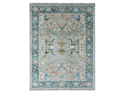 Oushak Oushak hand-knotted wool rug in Green, 9' x 11'10", SKU O010310