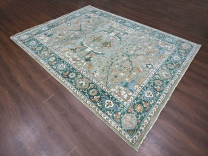 Oushak Oushak hand-knotted wool rug in Green, 9' x 11'10", SKU O010310 (view 3)