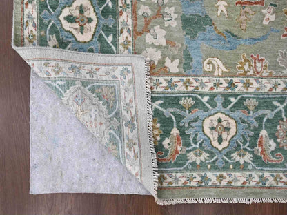 Oushak Oushak hand-knotted wool rug in Green, 9' x 11'10", SKU O010310 (view 4)