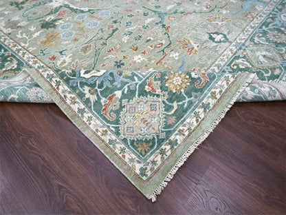 Oushak Oushak hand-knotted wool rug in Green, 9' x 11'10", SKU O010310 (view 6)