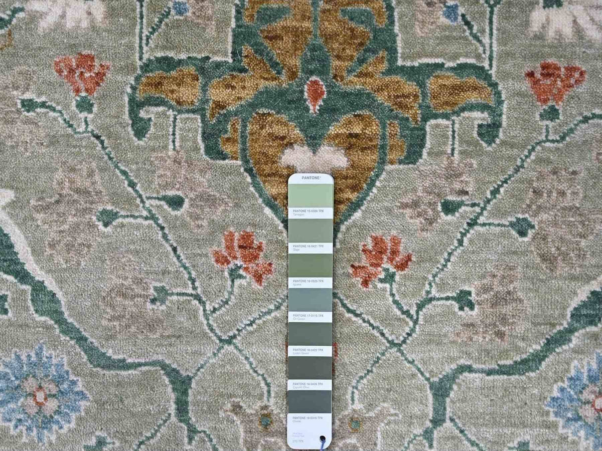 Oushak Oushak hand-knotted wool rug in Green, 9' x 11'10", SKU O010310 (view 7)