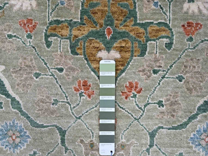 Oushak Oushak hand-knotted wool rug in Green, 9' x 11'10", SKU O010310 (view 7)