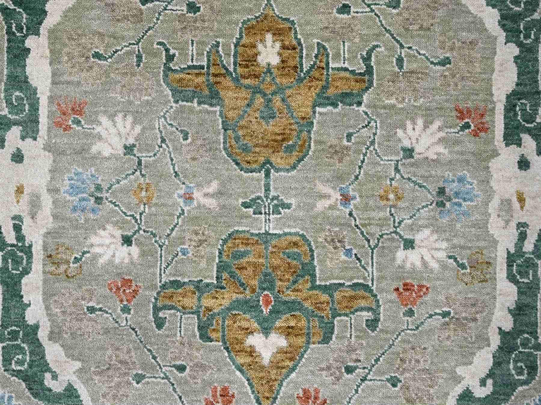 Oushak Oushak hand-knotted wool rug in Green, 9' x 11'10", SKU O010310 (view 8)