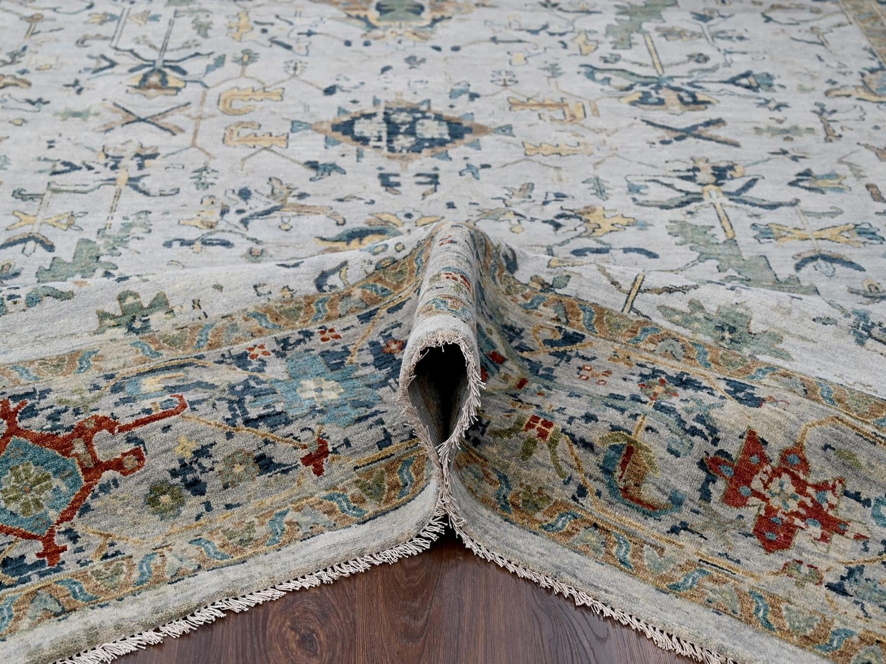 Heriz Heriz hand-knotted wool rug in Gray, 8'10" x 11'10" — SKU O010312 (view 5)
