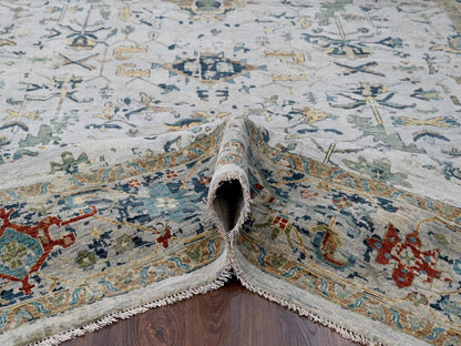 Heriz Heriz hand-knotted wool rug in Gray, 8'10" x 11'10" — SKU O010312 (view 5)