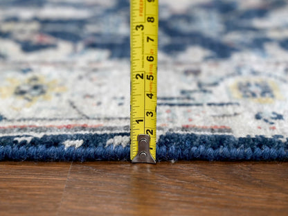 Blue 2'7" x 7'11" Heriz Hand knotted Wool Rug - Sku: O010313