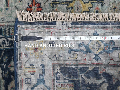 Blue 2'7" x 7'11" Heriz Hand knotted Wool Rug - Sku: O010313