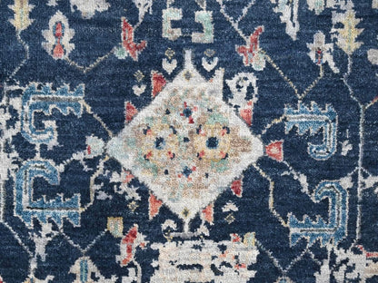 Blue 6'0" x 9'0" Heriz Hand knotted Wool Rug - Sku: O010314