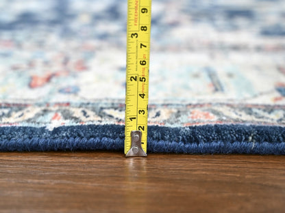 Blue 6'0" x 9'0" Heriz Hand knotted Wool Rug - Sku: O010314