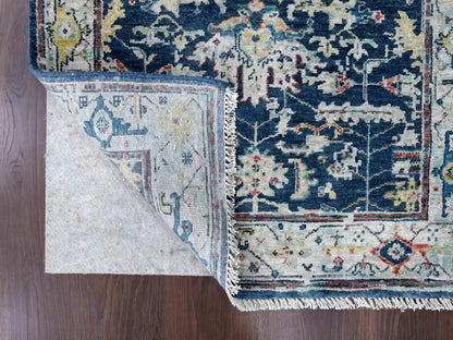 Blue 3'2" x 4'10" Heriz Hand knotted Wool Rug - Sku: O010315