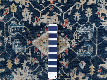 Blue 3'2" x 4'10" Heriz Hand knotted Wool Rug - Sku: O010315