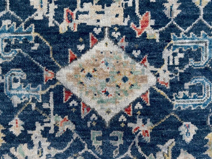 Blue 3'2" x 4'10" Heriz Hand knotted Wool Rug - Sku: O010315