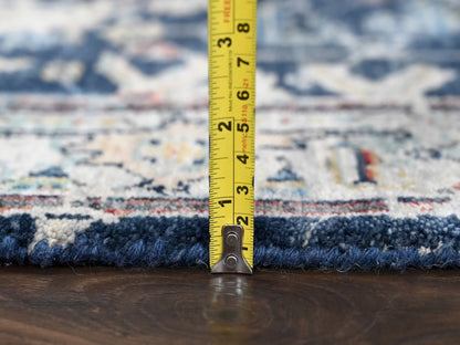 Blue 3'2" x 4'10" Heriz Hand knotted Wool Rug - Sku: O010315