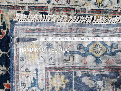 Blue 3'2" x 4'10" Heriz Hand knotted Wool Rug - Sku: O010315