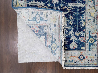 Blue 2'7" x 5'9" Heriz Hand knotted Wool Rug - Sku: O010317