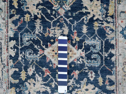 Blue 2'7" x 5'9" Heriz Hand knotted Wool Rug - Sku: O010317