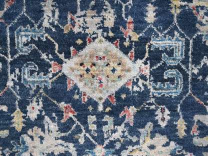 Blue 2'7" x 5'9" Heriz Hand knotted Wool Rug - Sku: O010317