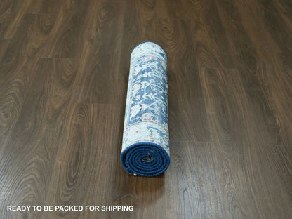 Blue 2'7" x 5'9" Heriz Hand knotted Wool Rug - Sku: O010317