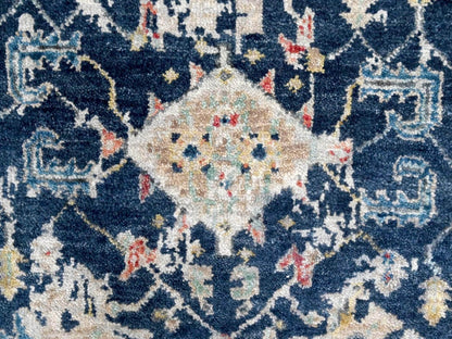 Blue 2'8" x 7'11" Heriz Hand knotted Wool Rug - Sku: O010318