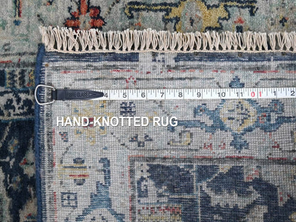 Blue 2'8" x 7'11" Heriz Hand knotted Wool Rug - Sku: O010318