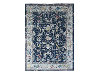 Blue 9'1" x 12'0" Heriz Hand knotted Wool Rug - Sku: O010320