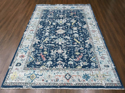 Blue 9'1" x 12'0" Heriz Hand knotted Wool Rug - Sku: O010320