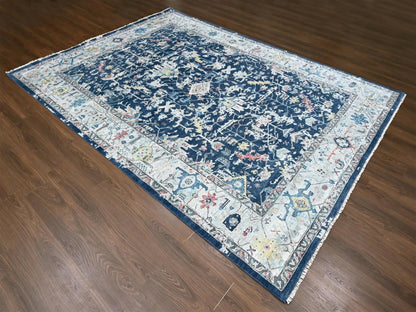 Blue 9'1" x 12'0" Heriz Hand knotted Wool Rug - Sku: O010320