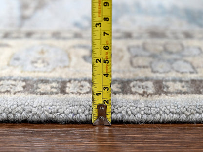 Tribal & Geometric hand-knotted wool rug in Gray & Ivory, 4'1" x 6' — SKU O010325 (view 7)