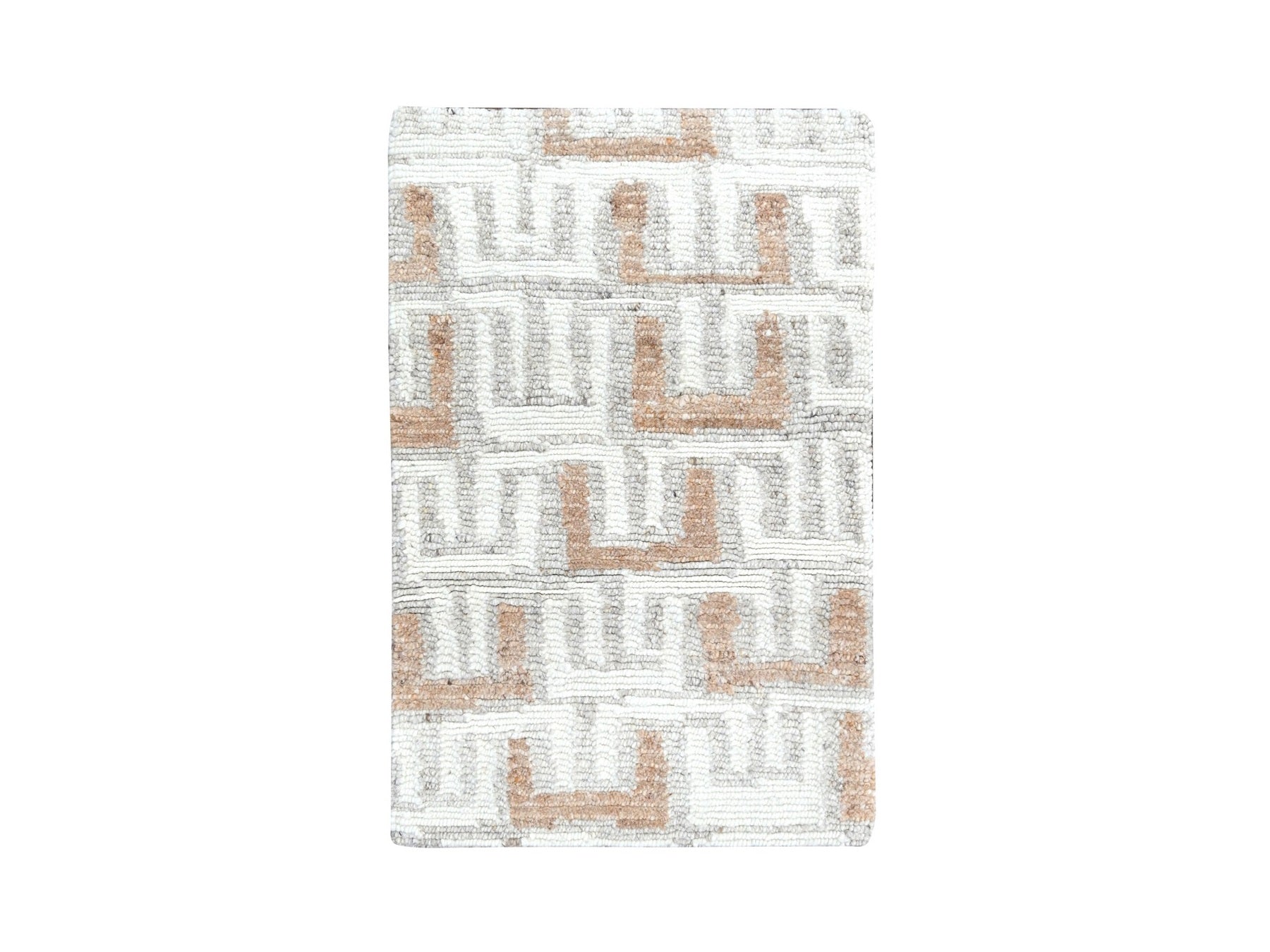 Modern / Contemporary hand-knotted wool rug in Ivory, 2'1" x 3' — SKU O010329