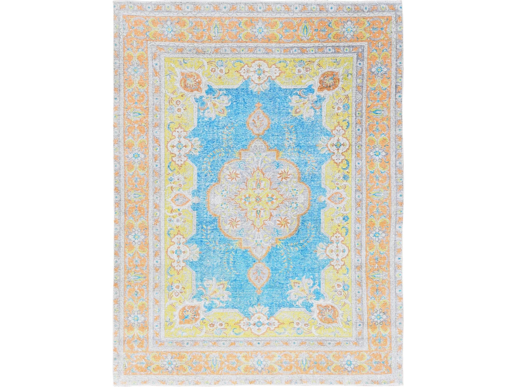 Blue 9'2" x 12'1" Vintage Hand knotted Wool Rug - Sku: O01032