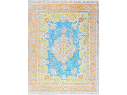 Blue 9'2" x 12'1" Vintage Hand knotted Wool Rug - Sku: O01032
