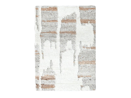 Modern / Contemporary hand-knotted wool rug in Ivory, 2'1" x 2'11" — SKU O010337