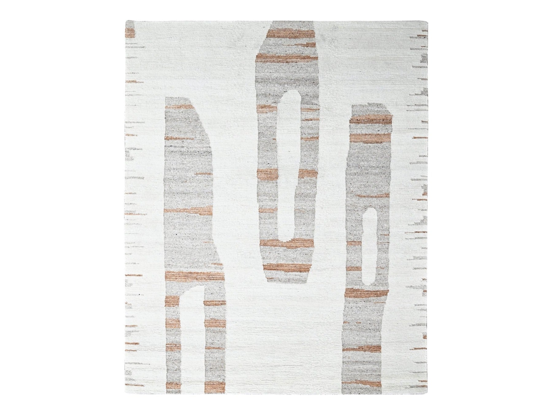 Modern / Contemporary hand-knotted wool rug in Ivory, 9'3" x 12' — SKU O010338