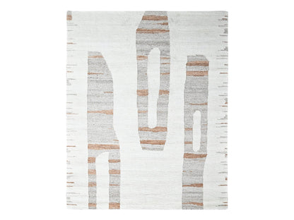 Modern / Contemporary hand-knotted wool rug in Ivory, 9'3" x 12' — SKU O010338