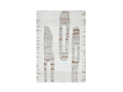 Modern / Contemporary hand-knotted wool rug in Ivory, 2'2" x 3' — SKU O010342