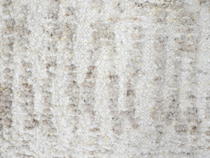 Modern / Contemporary hand-knotted wool runner in Ivory, 2'6" x 11'10" — SKU O010343 (view 5)