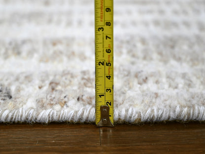 Modern / Contemporary hand-knotted wool runner in Ivory, 2'6" x 7'9" — SKU O010345 (view 7)