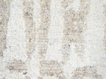 Ivory 12'2" x 14'11" Modern and Contemporary Hand knotted Wool Rug - Sku: O010351