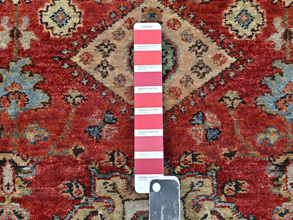 Heriz hand-knotted wool runner in Red & Midnight Blue, 2'7" x 5'11" — SKU O010364 (view 4)