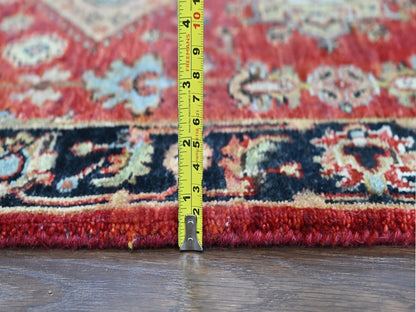 Heriz hand-knotted wool runner in Red & Midnight Blue, 2'7" x 5'11" — SKU O010364 (view 7)