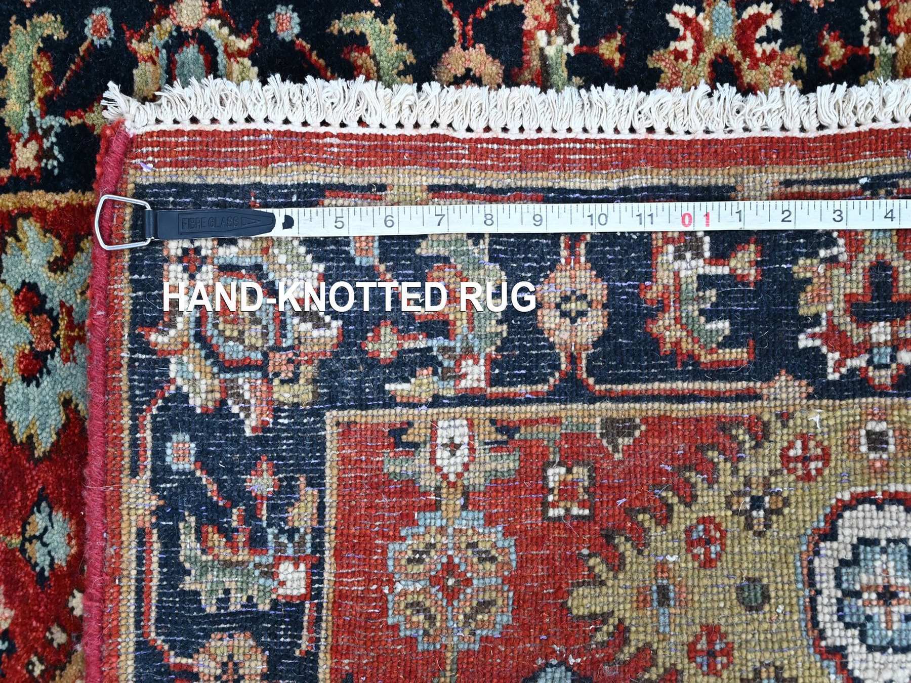 Heriz hand-knotted wool runner in Red & Midnight Blue, 2'7" x 5'11" — SKU O010364 (view 8)