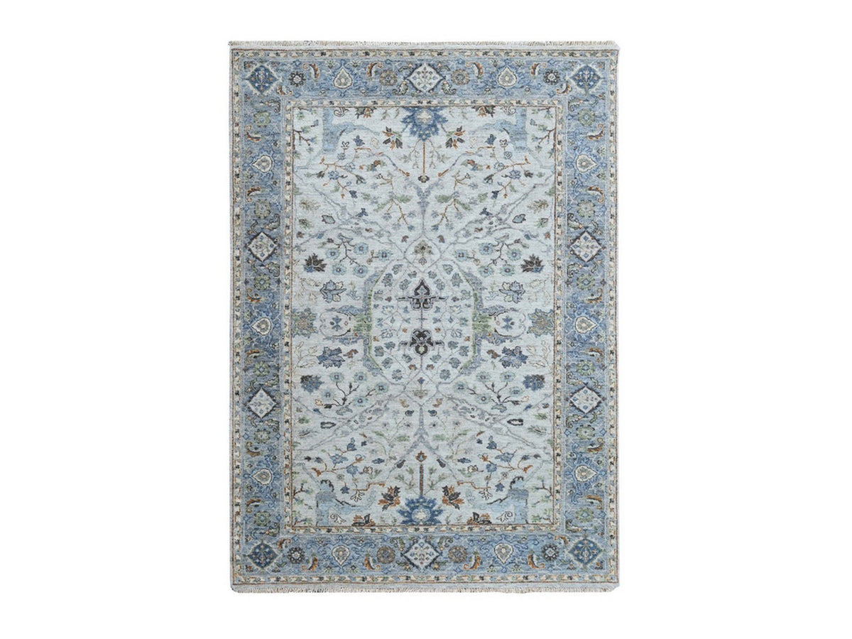 Oushak Oushak hand-knotted wool rug in Gray, 4'11" x 7' — SKU O010366