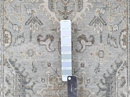 Green 2'6" x 10'0" Heriz Hand knotted Wool Rug - Sku: O010368